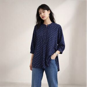 Uniqlo x Ines de la Fressange Long-Sleeve Stand Collar Tunic Shirt